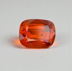 Natural Reddish Orange Grossular Garnet Gemstone: 5.80 Carat Cushion Cut