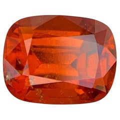 Natural Reddish Orange Grossular Garnet Gemstone: 5.80 Carat Cushion Cut