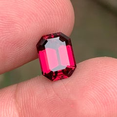 Natural Reddish Pink Rhodolite Garnet 3.27Ct Emerald Cut Loose Gemstone for Ring