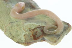 Natural Rhodochrosite Pink Snake Carved Animal Artisanal Chinese Sculpture