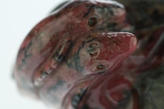 Natural Rhodochrosite Whales Figurine Carved Animal Artisanal Statue Sculpture