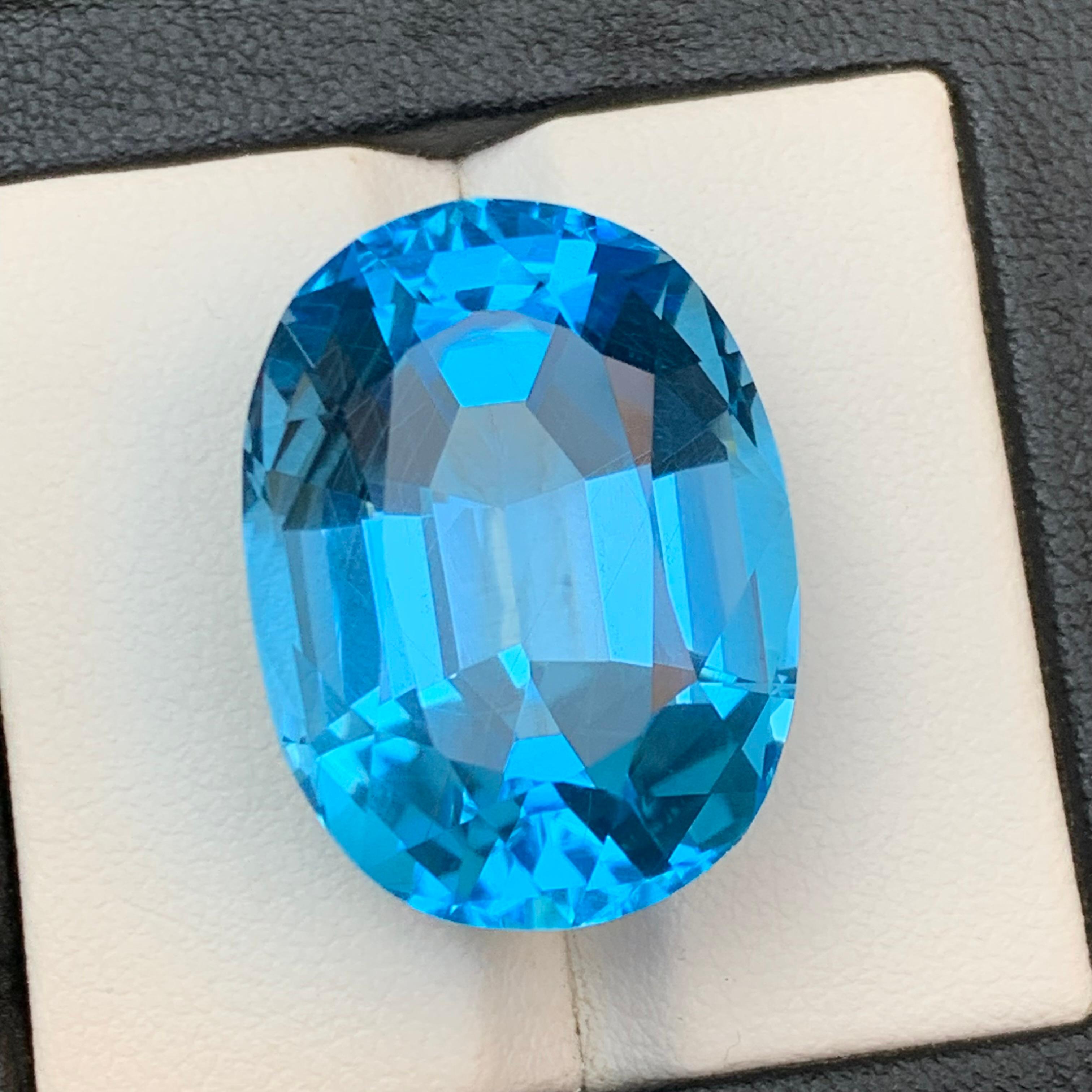 Natürlicher reicher himmelblauer Schweizer Topas 44,79 Ct Ovalschliff loser Edelstein für Anhänger im Angebot 7