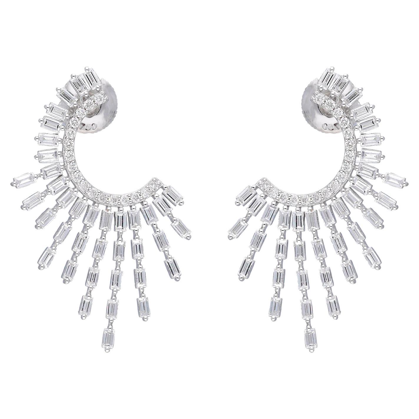 Natural diamond earring with  2.57 cts in 18k gold