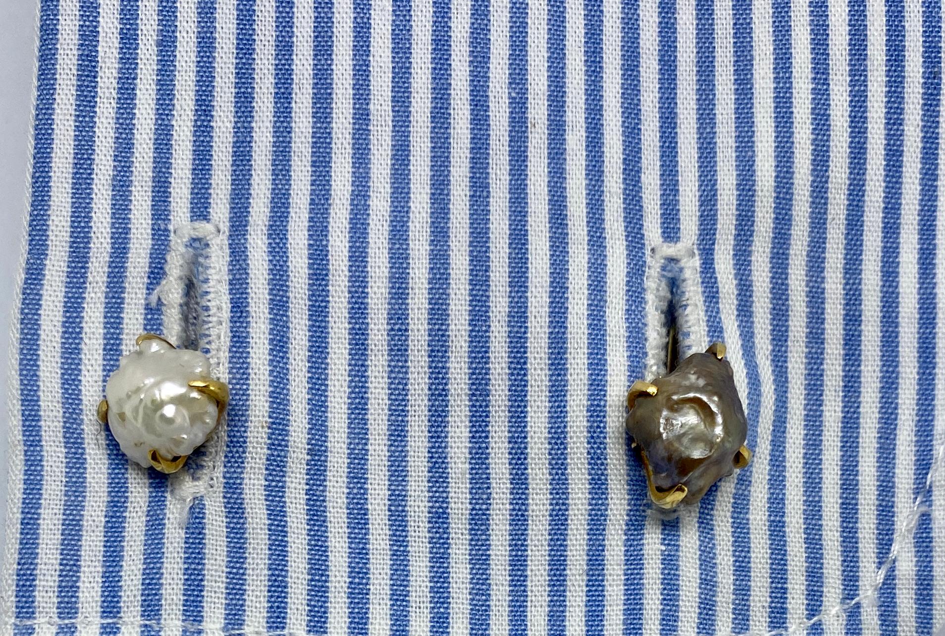 Art nouveau Boutons de manchette en perles naturelles de rivière par Tiffany & Co. en vente