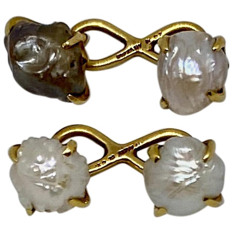 Boutons de manchette en perles naturelles de rivière par Tiffany & Co. en vente