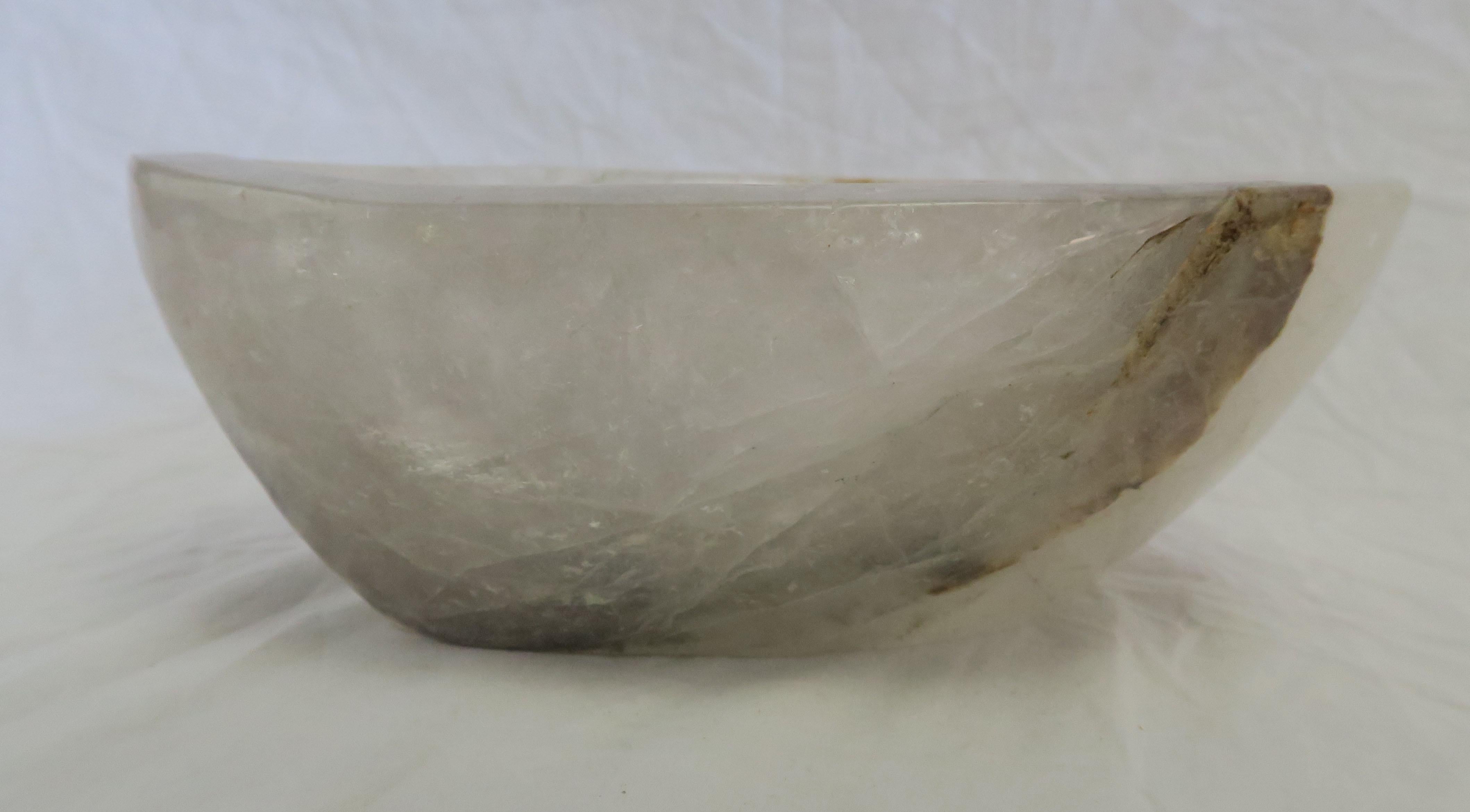 Modern Natural Rock Crystal Accent Bowl