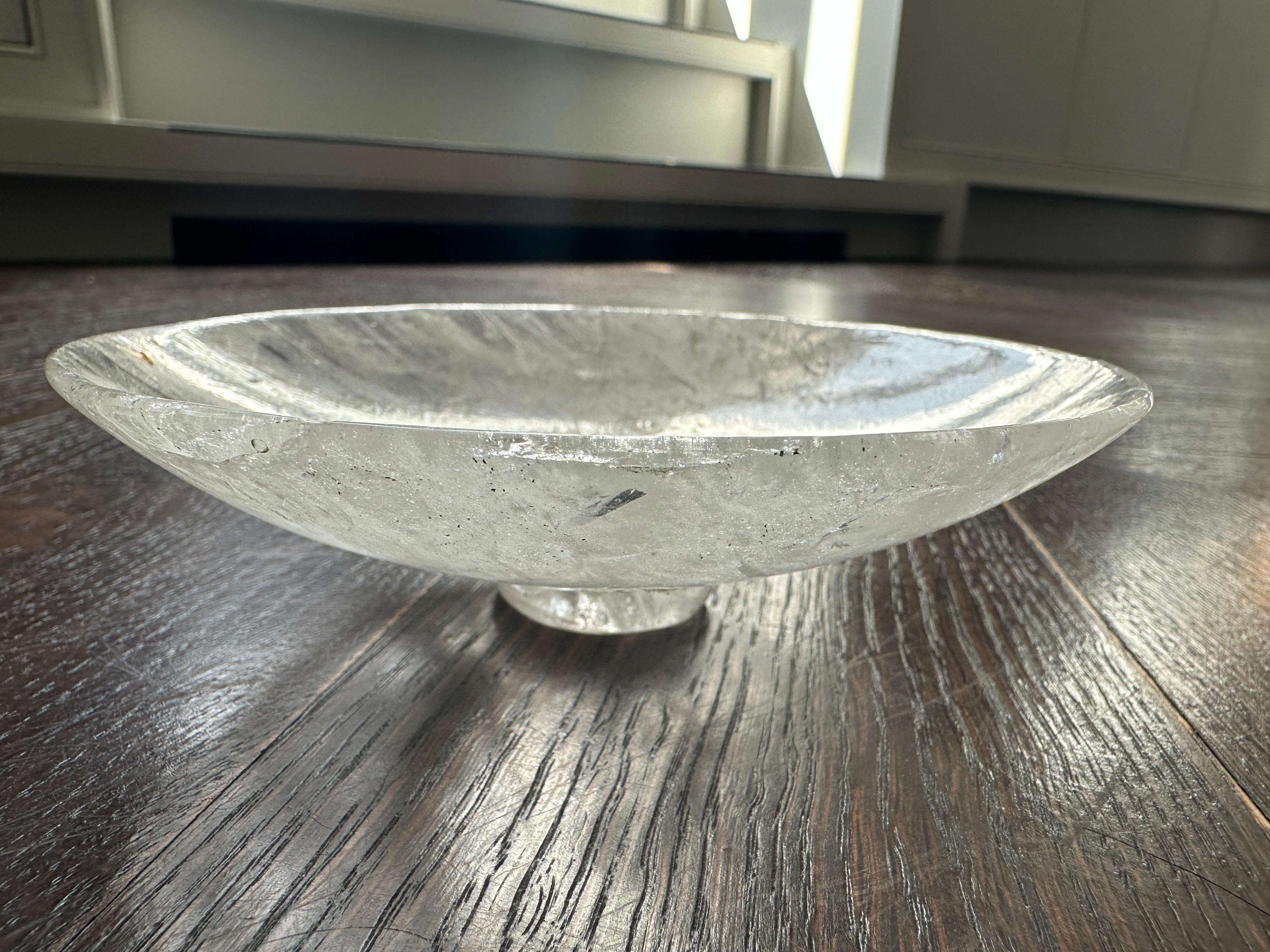 Natural Rock Crystal Dish Sculpted Anonymous, circa 1970  In Good Condition For Sale In Paris, FR