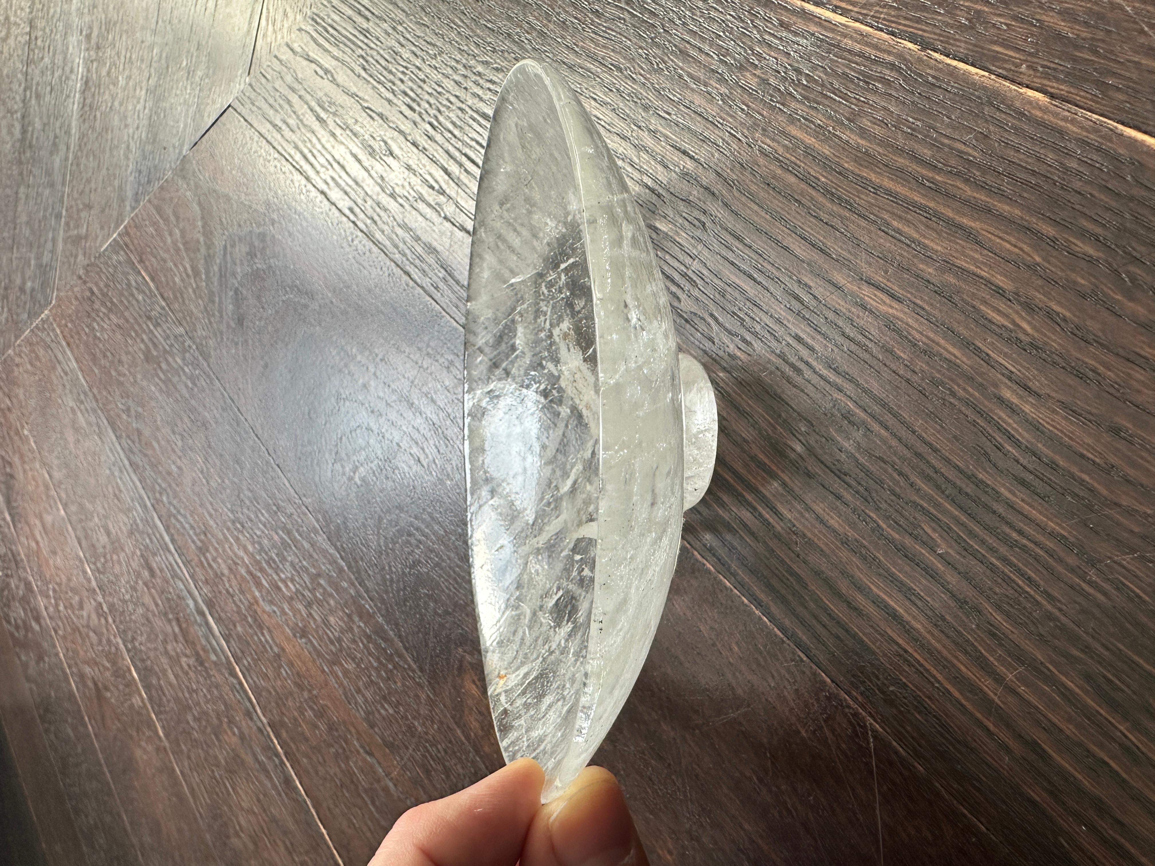Natural Rock Crystal Dish Sculpted Anonymous, circa 1970  For Sale 1