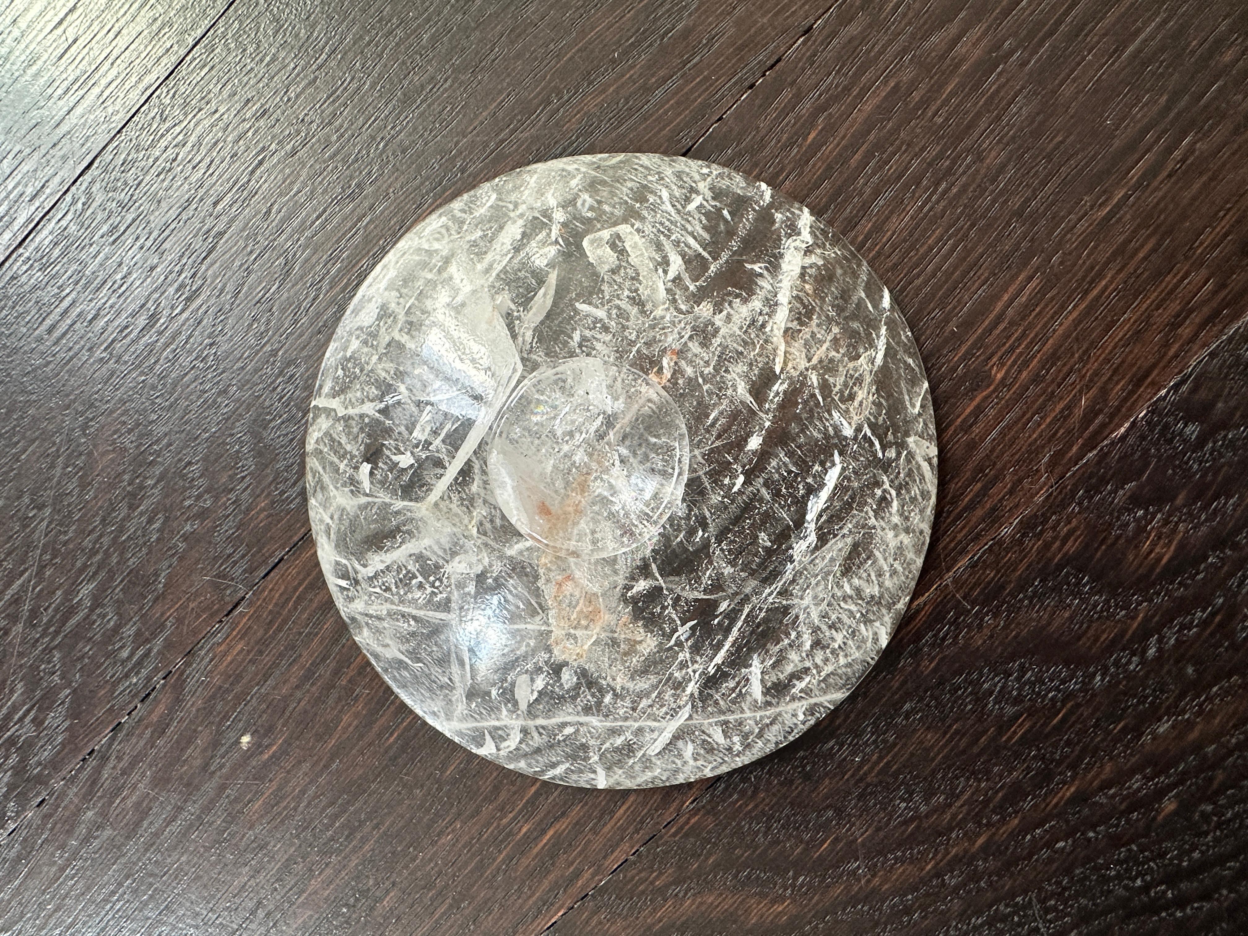 Natural Rock Crystal Dish Sculpted Anonymous, circa 1970  For Sale 2