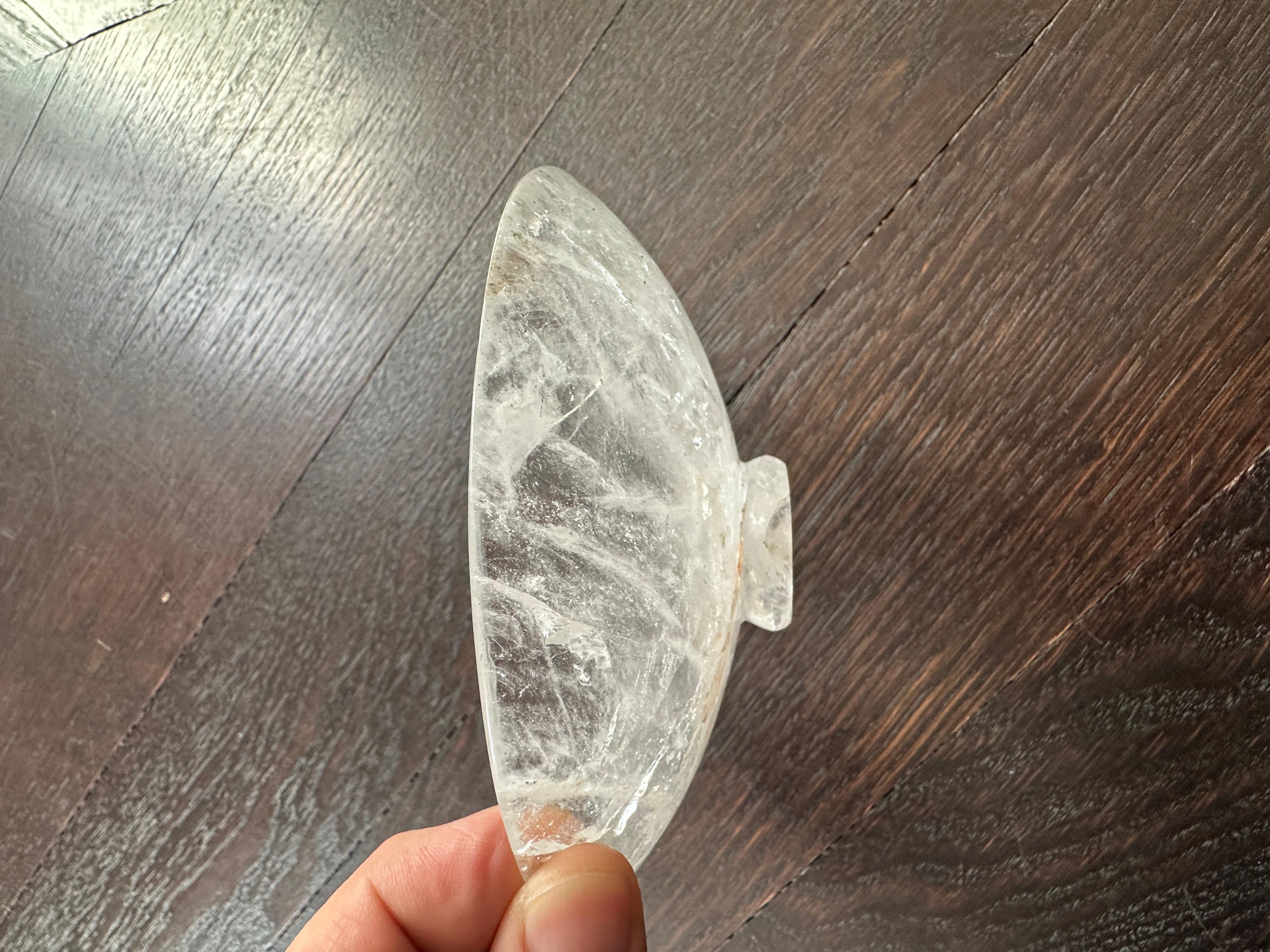 Natural Rock Crystal Dish Sculpted Anonymous, circa 1970  For Sale 3
