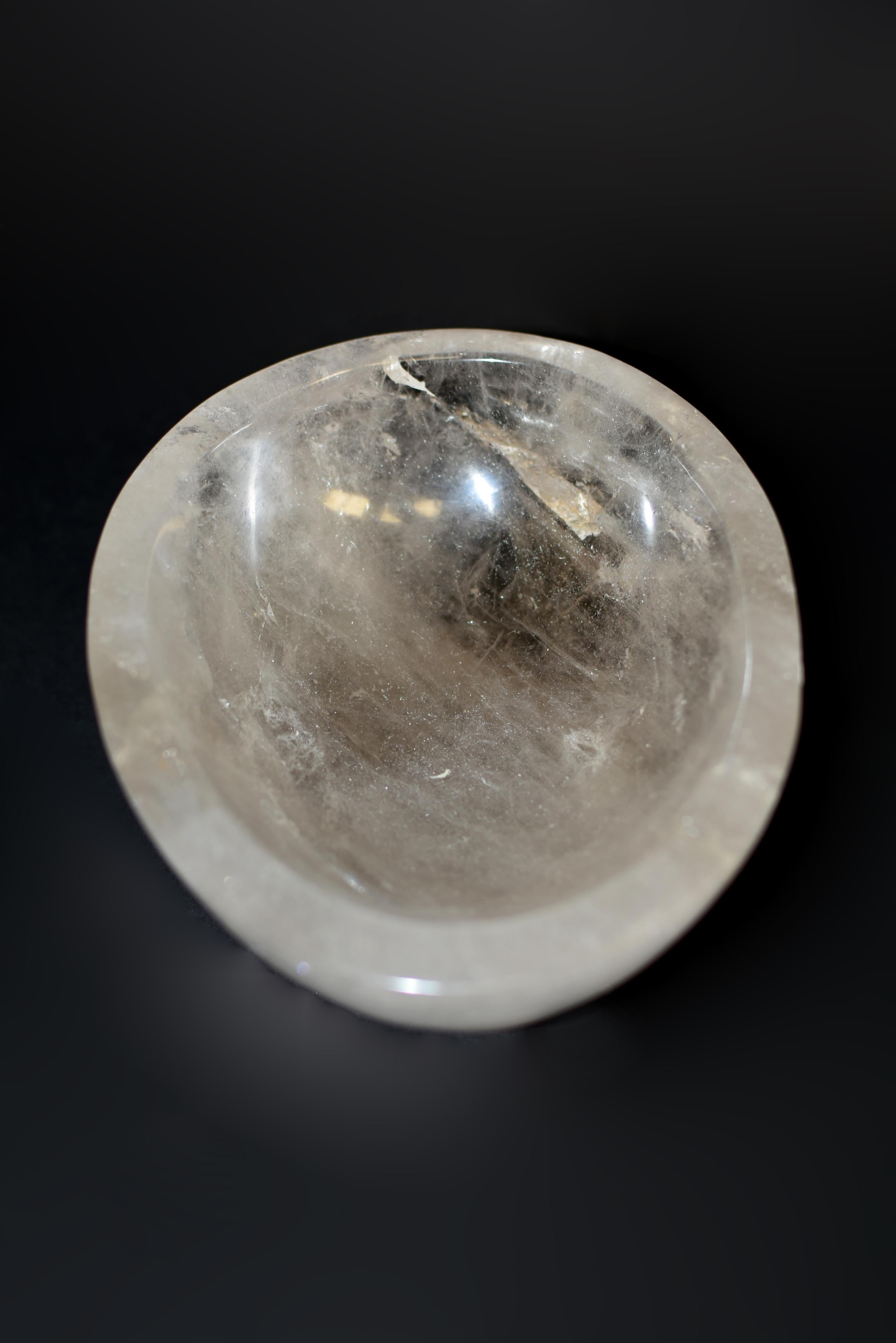 Cuenco de Cuarzo de Cristal de Roca Natural 7 siglo XX