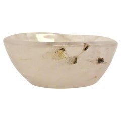 Bol en cristal de roche naturel avec rutile d'or rouge