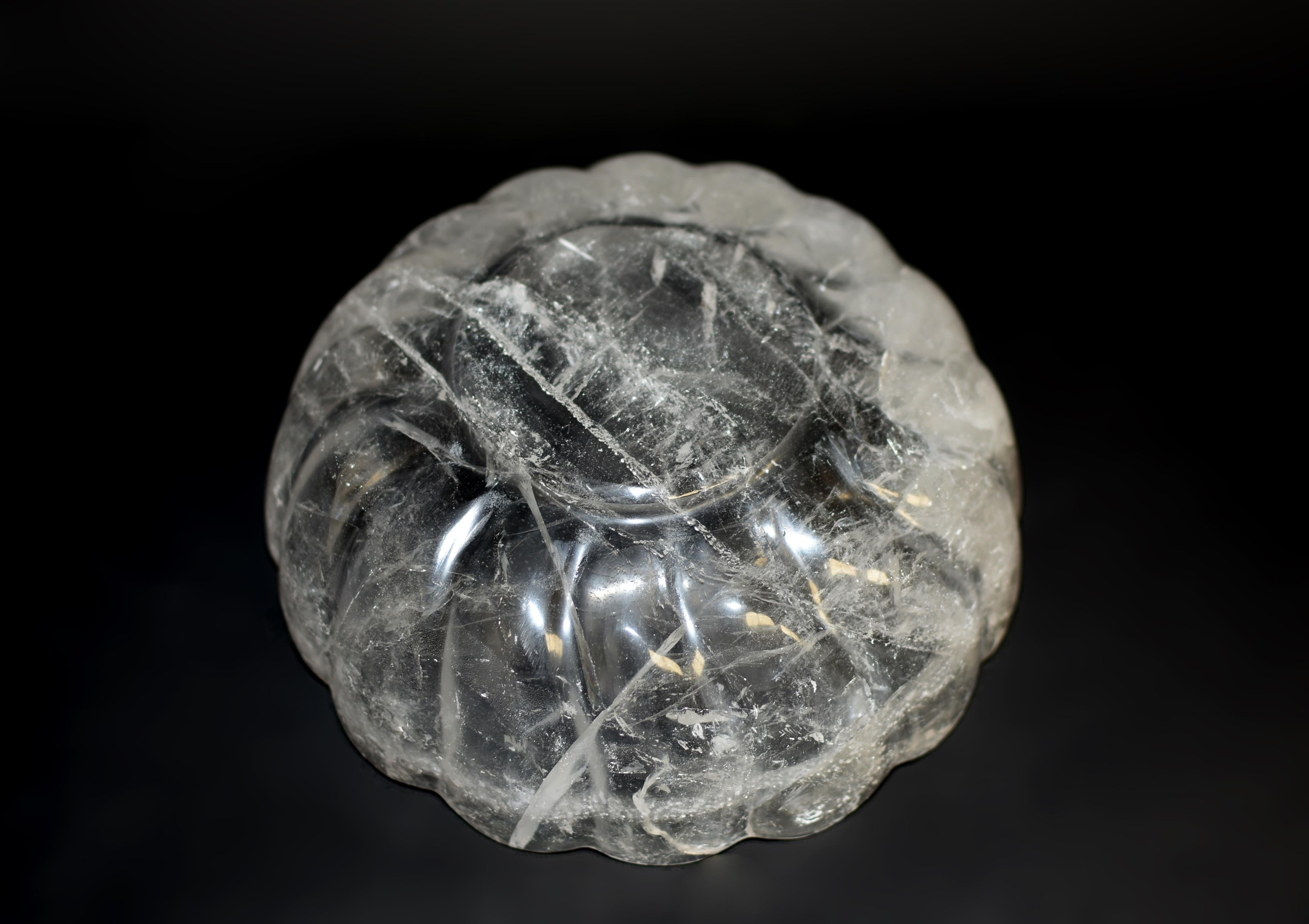 Cuenco de Loto de Cuarzo de Cristal de Roca Natural 8,5 en venta 5