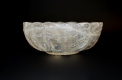 Antique Natural Rock Crystal Quartz Lotus Bowl 8.5"