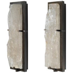 Natural Rock Crystal Sconces by Pheonix