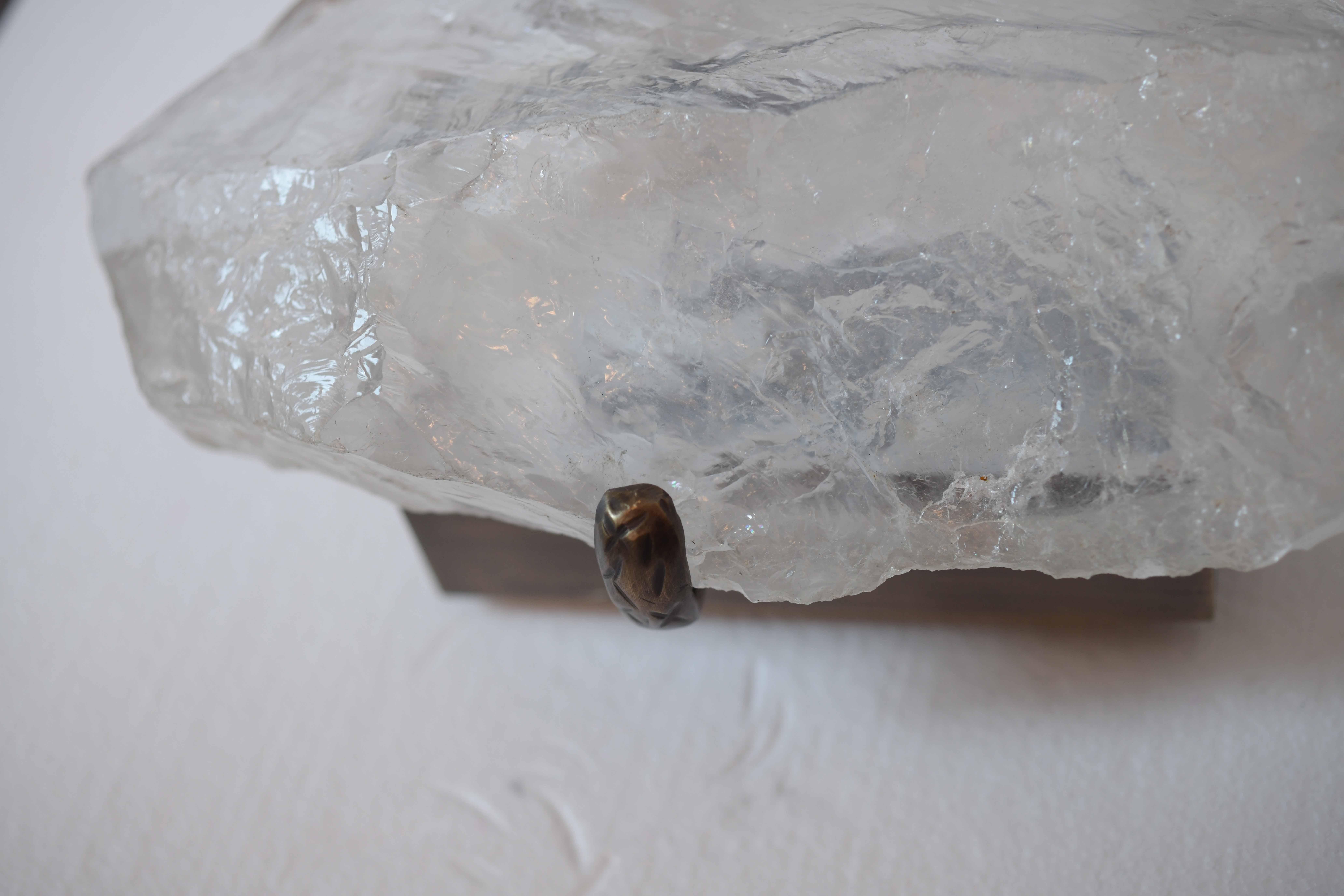 Contemporary Natural Rock Crystal Sconces by Phoenix