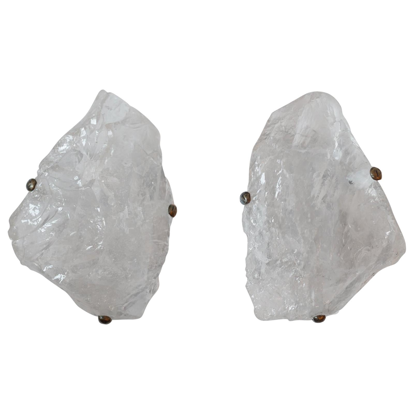 Natural Rock Crystal Sconces by Phoenix