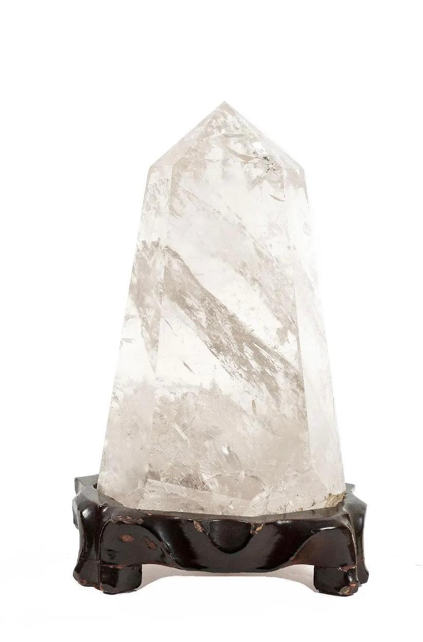 Chinese Natural Rock Crystal Tower Obelisk For Sale
