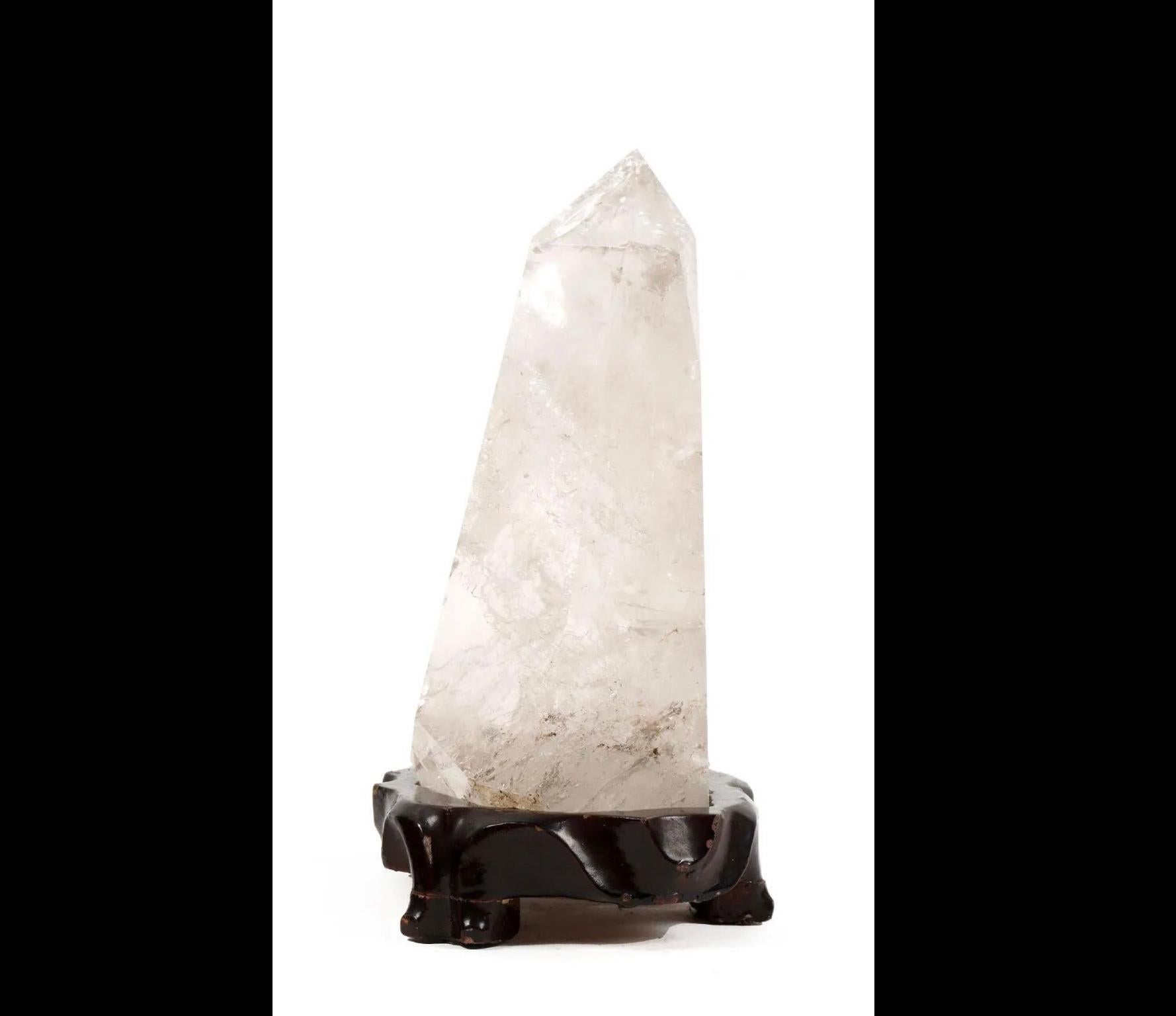 Natural Rock Crystal Tower Obelisk In Good Condition For Sale In Bradenton, FL