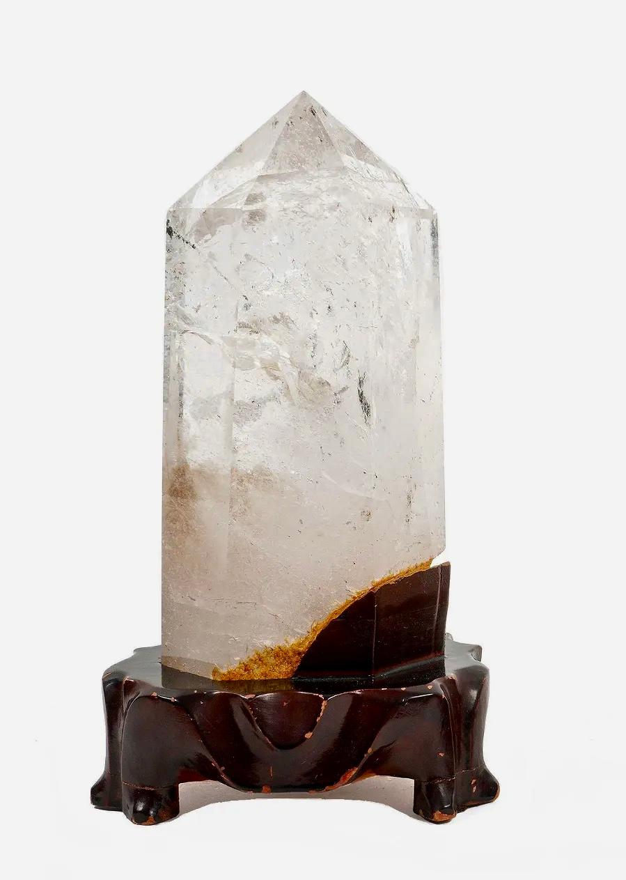 20th Century Natural Rock Crystal Tower Obelisk For Sale