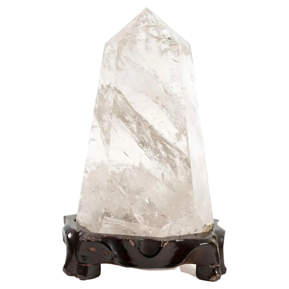 Natural Rock Crystal Tower Obelisk For Sale