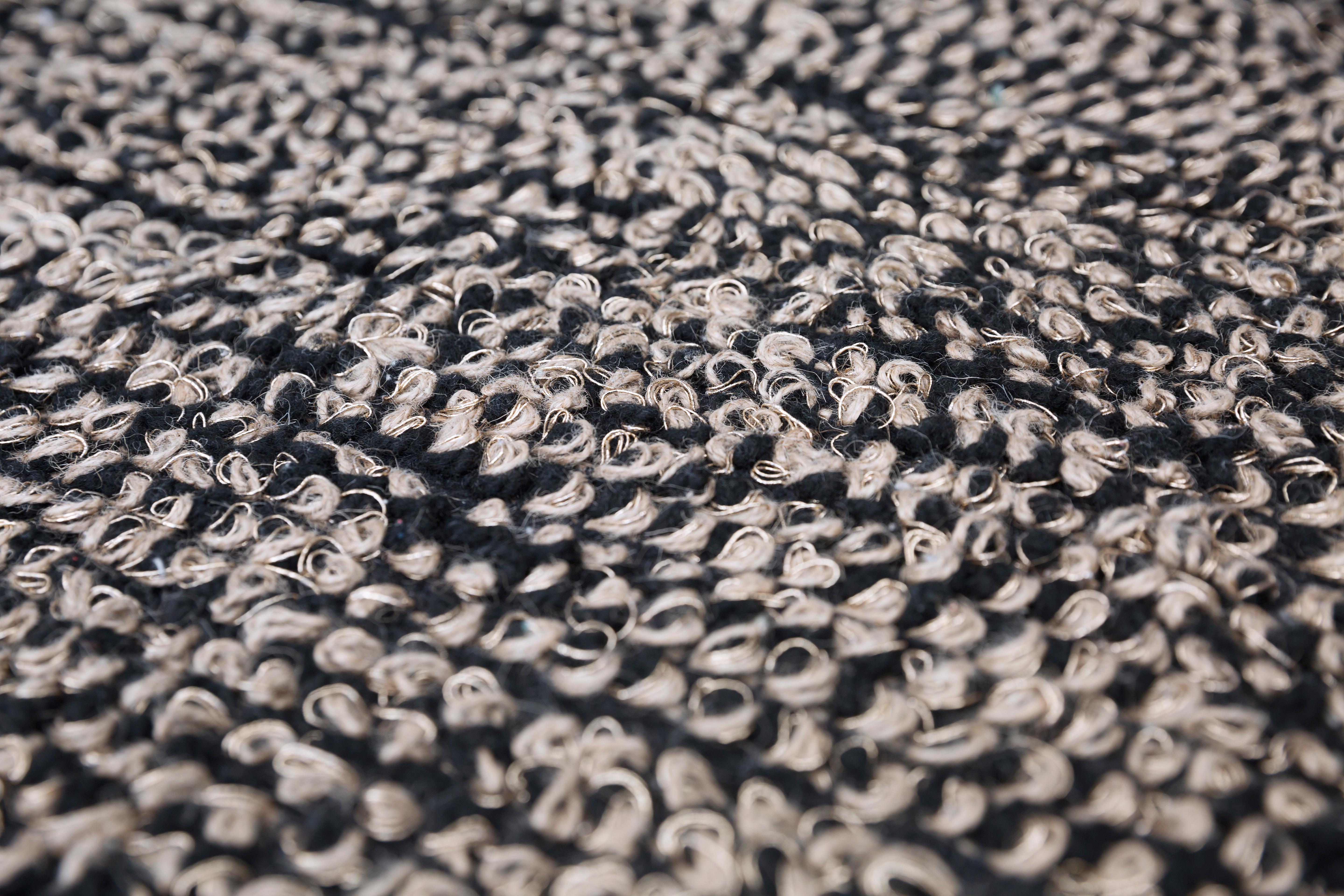 Indiano Tappeto Natural Rock Patterns Mars Weave personalizzabile in nero extra large in vendita