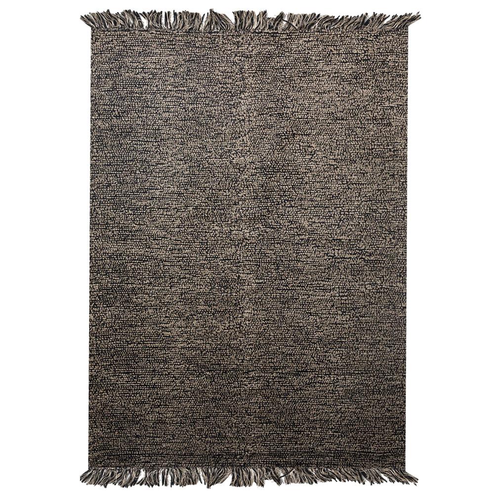 Natural Rock Patterns Customizable Mars Weave Rug in Black Large For Sale