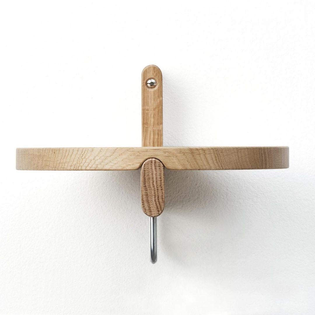 Post-Modern Natural Rondelle Round Shelf with Hanger by Storängen Design For Sale