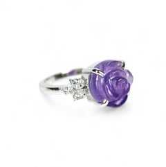 Natural Rose Cut Amethyst Gemstone Ring