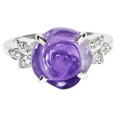 Natural Rose Cut Amethyst Gemstone Ring