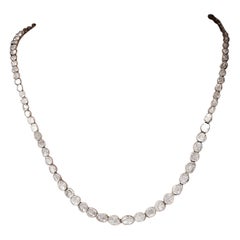Natural Rose Cut Polki Diamond Handmade Victorian Necklace 925 Sterling Silver