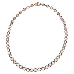 Natural Rose Cut Polki Diamond Handmade Victorian Necklace 925 Sterling Silver