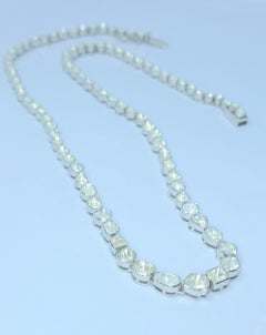 Natural Rose Cut Polki Diamond Handmade Victorian Necklace 925 Sterling Silver