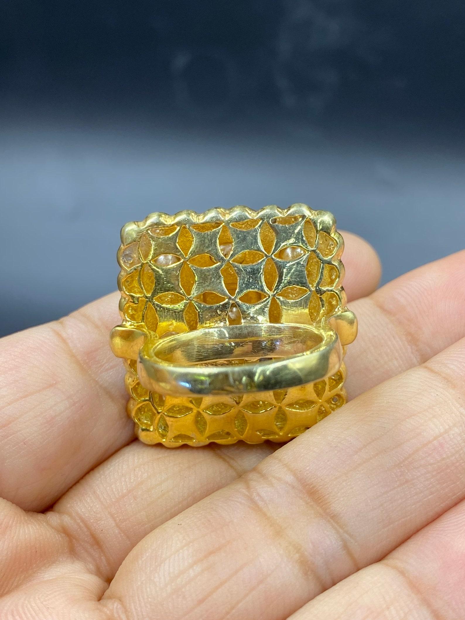 Round Cut Natural Rose Cut Polki Diamond Ring 925 Sterling Silver Handmade Vintage Ring. For Sale