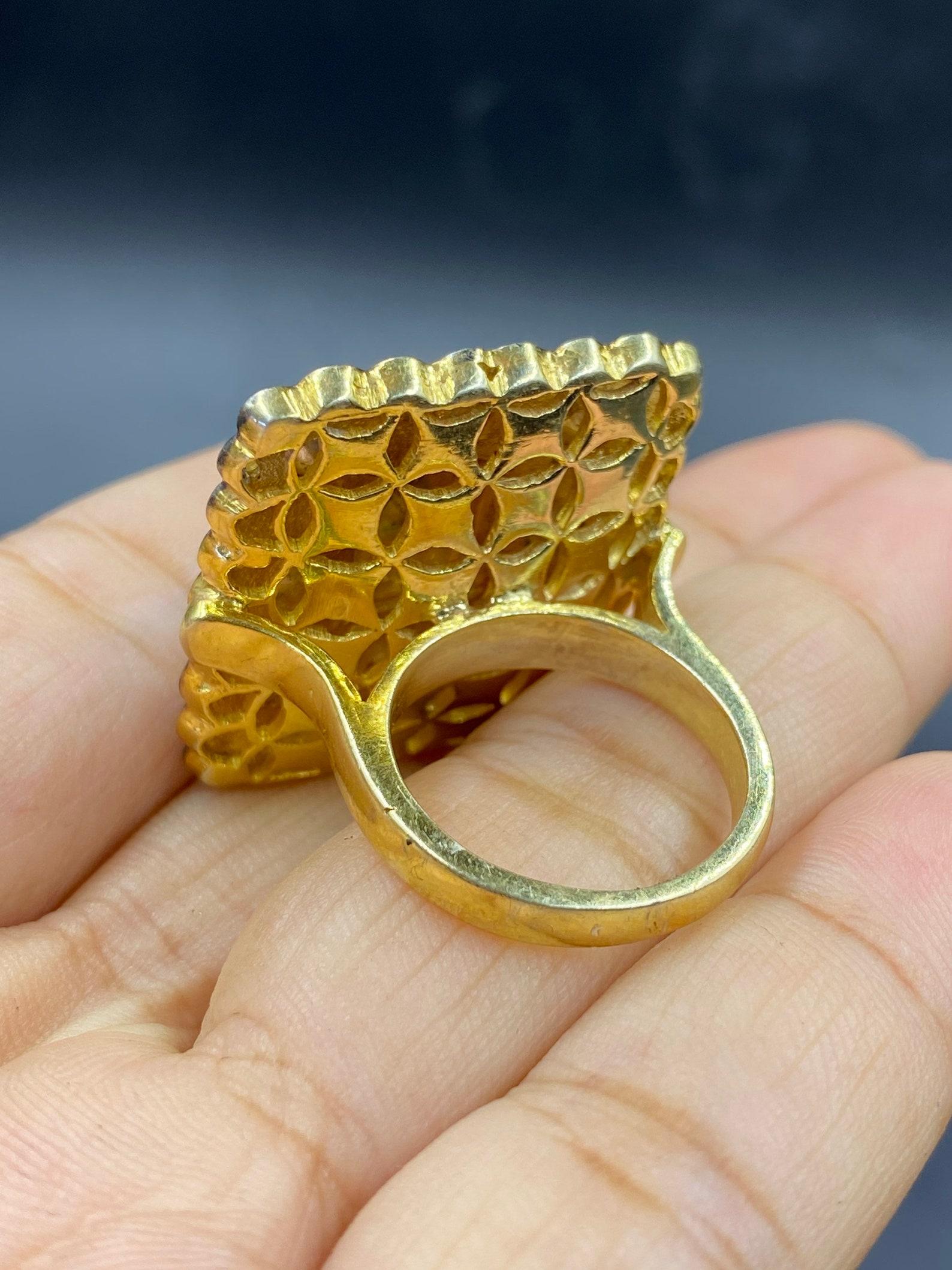 Natural Rose Cut Polki Diamond Ring 925 Sterling Silver Handmade Vintage Ring. For Sale 2