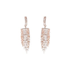 Boucle d'oreille en or rose naturel avec diamant en or 14k