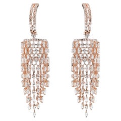 Boucle d'oreille en or rose naturel avec diamant en or 14k