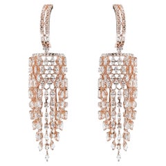 Natural Rose Gold Diamond Earring in 14k Gold