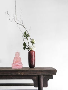Statua di Buddha di quarzo rosa naturale rosa