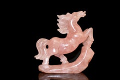 Natural Rose Quartz Horse Pink Gemstone Sculpture Large Statue 8" Hand Carved