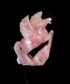 Natural Rose Quartz Pegasus Gemstone Horse