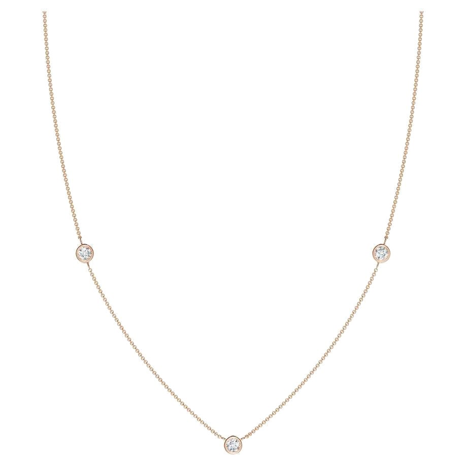 Collier en or rose 14K avec chaîne de diamants ronds naturels 0,33cttw (Couleur- G, VS2)