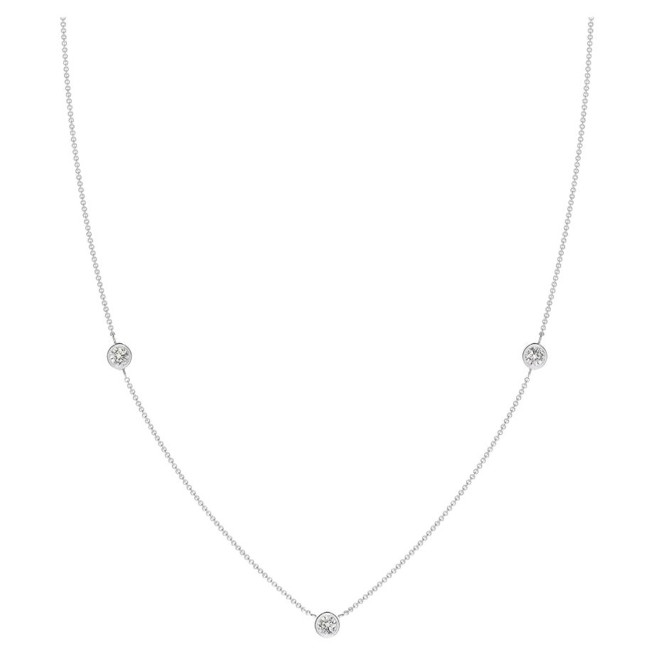 Natural Round 0.33cttw Diamond Chain Necklace in 14K White Gold (I-J, I1-I2)