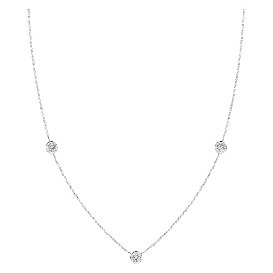 Natural Round 0.5cttw Diamond Chain Necklace in 14K White Gold (I-J, I1-I2)