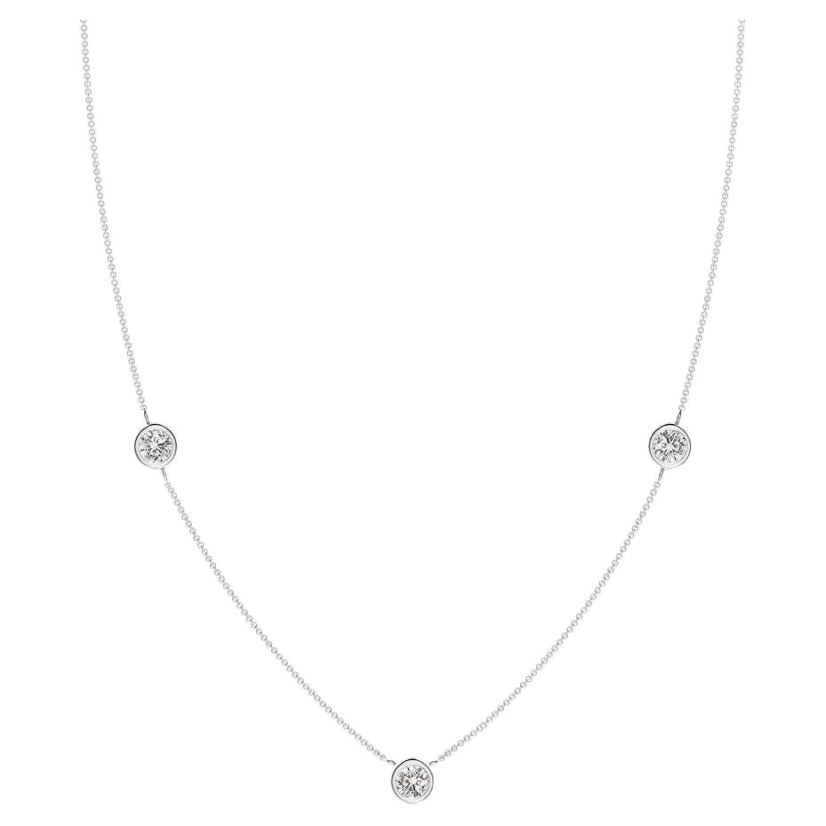 Natural Round 0.75cttw Diamond Chain Necklace in 14K White Gold (I-J, I1-I2)
