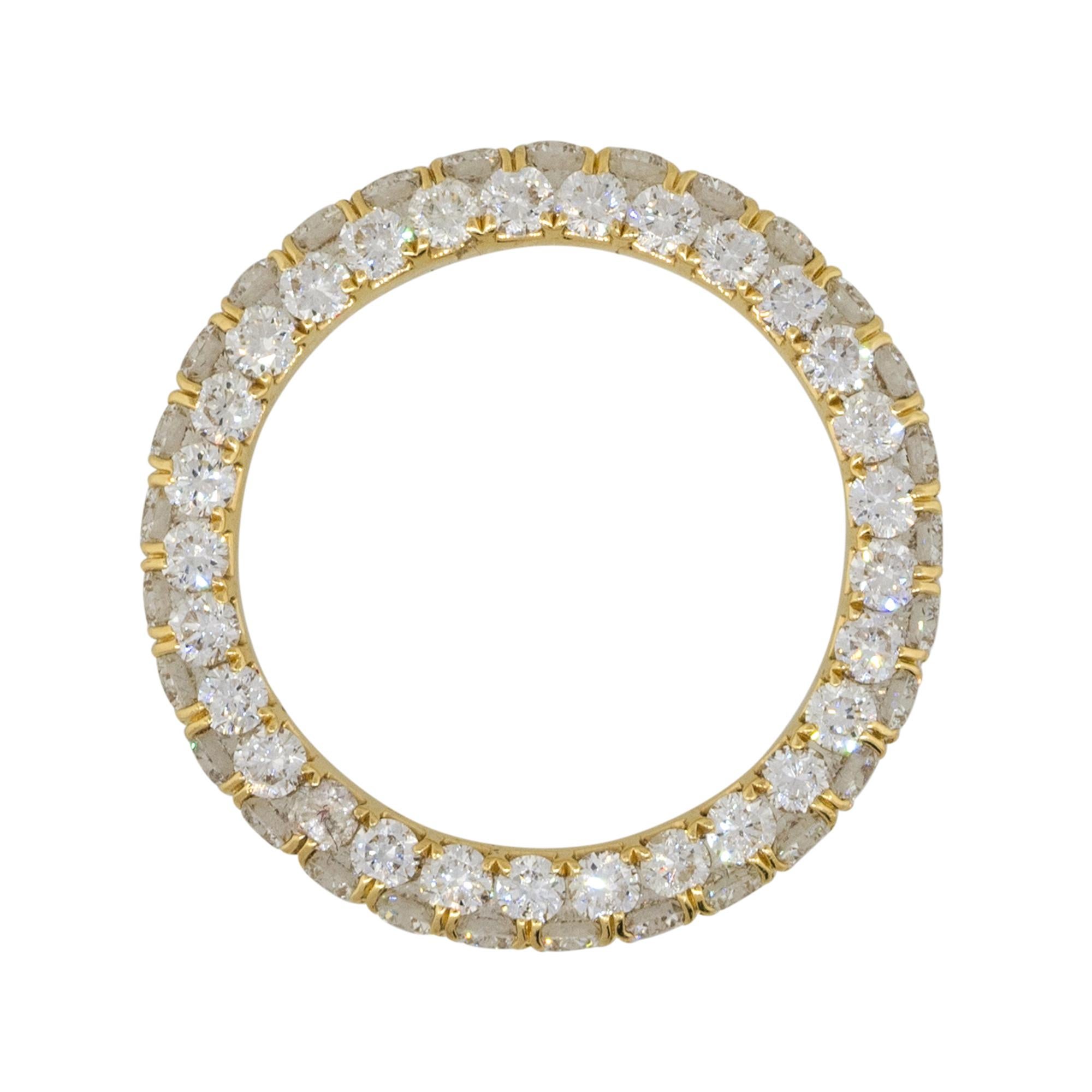 Anillo de Eternidad de Diamante Redondo Natural de Corte Brillante de 3 Caras de 18 Kilates En Stock Corte redondo en venta