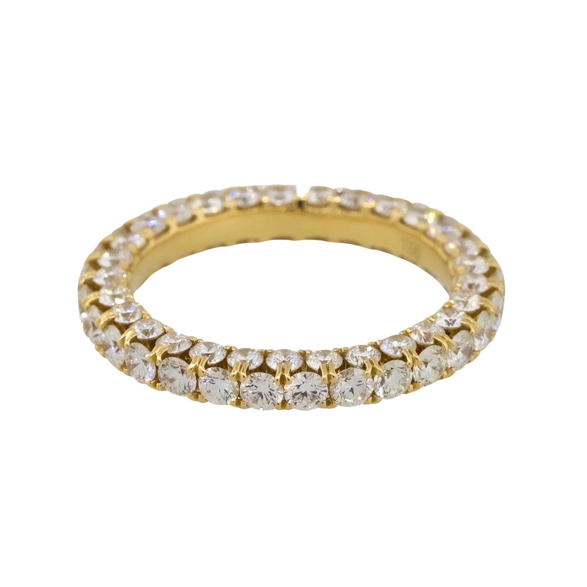 Anillo de Eternidad de Diamante Redondo Natural de Corte Brillante de 3 Caras de 18 Kilates En Stock en Excelente estado para la venta en Boca Raton, FL