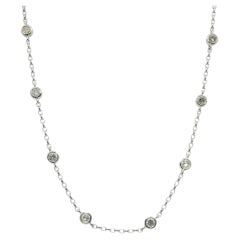 Natural Round Brilliant Cut Diamonds By The Yard Platinum Necklace In Stock
