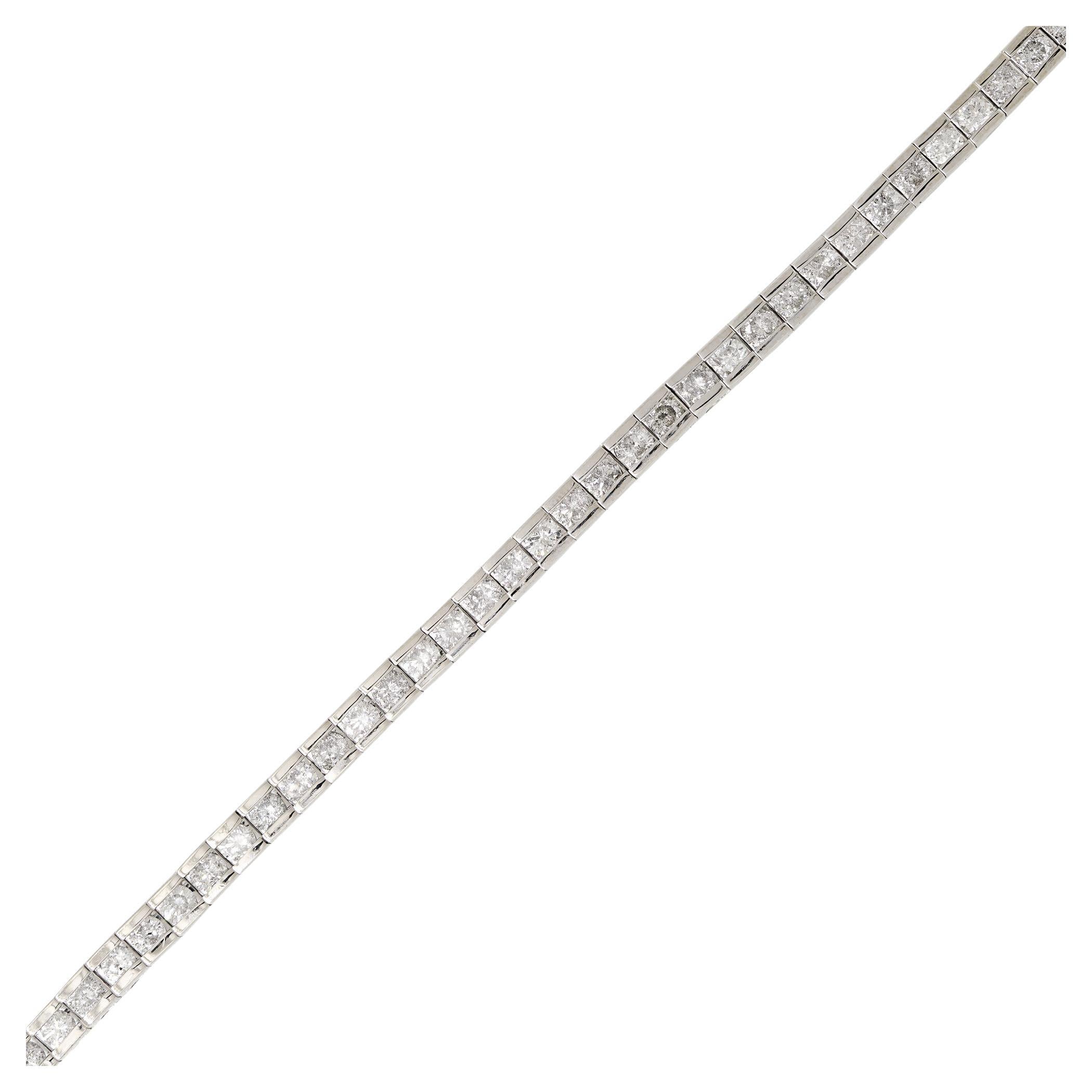 Diamante Redondo Brillante Natural Channel Set 14 Karat Tennis Bracelet En Stock