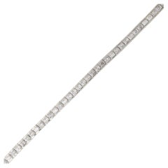 14 Karat Tennisarmband mit natürlichem rundem Brillanten und Diamanten in Kanalfassung, auf Lager